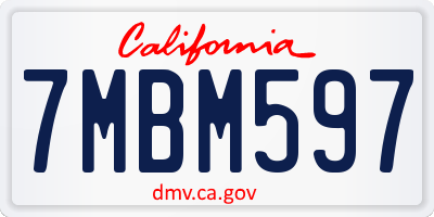 CA license plate 7MBM597