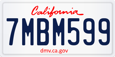 CA license plate 7MBM599