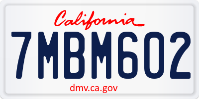 CA license plate 7MBM602