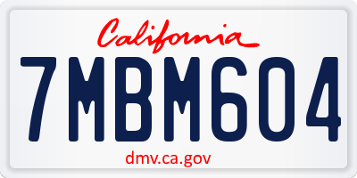CA license plate 7MBM604