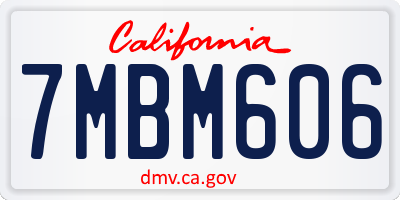 CA license plate 7MBM606