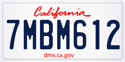 CA license plate 7MBM612