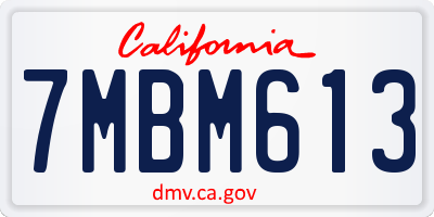 CA license plate 7MBM613
