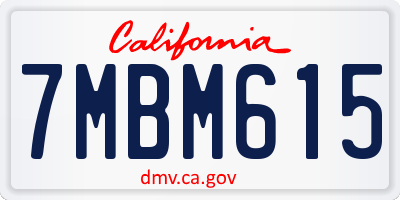 CA license plate 7MBM615