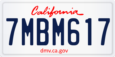 CA license plate 7MBM617