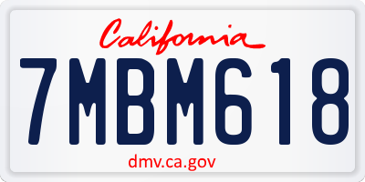 CA license plate 7MBM618