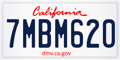 CA license plate 7MBM620
