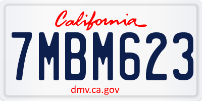 CA license plate 7MBM623