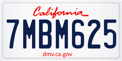 CA license plate 7MBM625