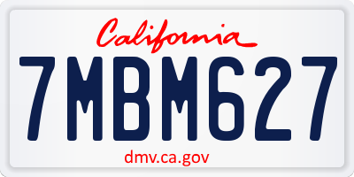 CA license plate 7MBM627