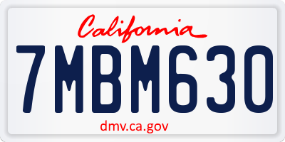 CA license plate 7MBM630
