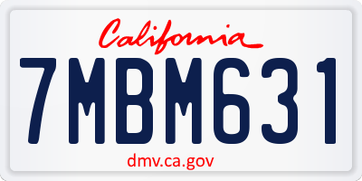 CA license plate 7MBM631