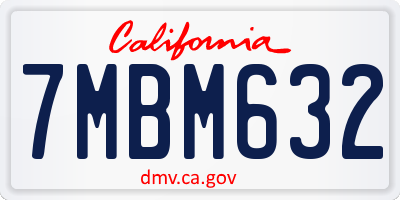 CA license plate 7MBM632