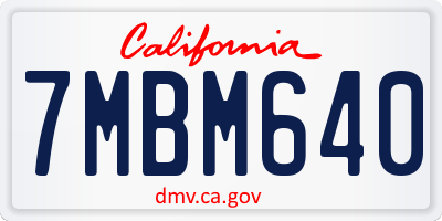 CA license plate 7MBM640