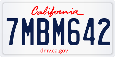 CA license plate 7MBM642