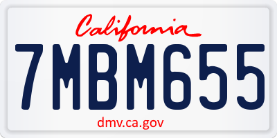 CA license plate 7MBM655