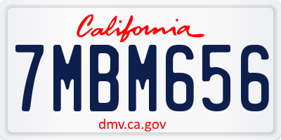 CA license plate 7MBM656
