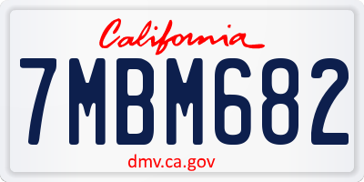 CA license plate 7MBM682