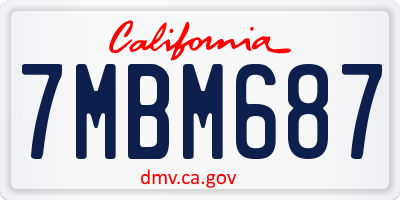 CA license plate 7MBM687