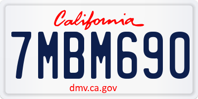 CA license plate 7MBM690