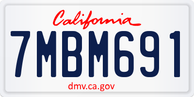 CA license plate 7MBM691