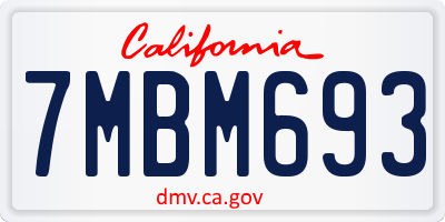 CA license plate 7MBM693