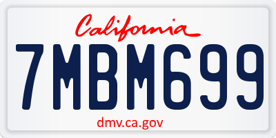 CA license plate 7MBM699