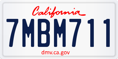 CA license plate 7MBM711