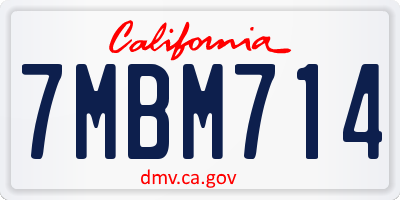 CA license plate 7MBM714
