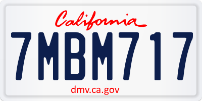 CA license plate 7MBM717