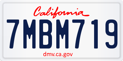 CA license plate 7MBM719