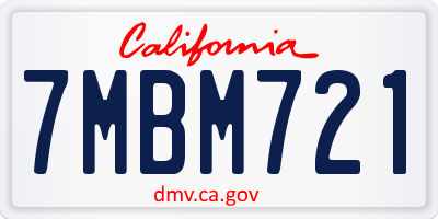 CA license plate 7MBM721