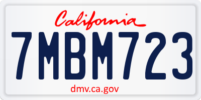 CA license plate 7MBM723