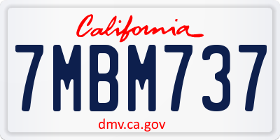 CA license plate 7MBM737