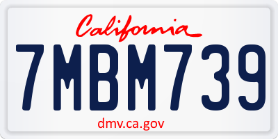 CA license plate 7MBM739