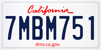 CA license plate 7MBM751