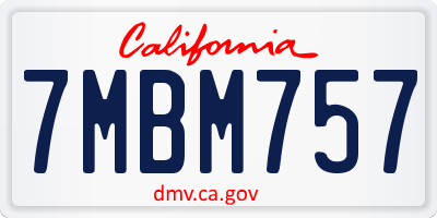 CA license plate 7MBM757
