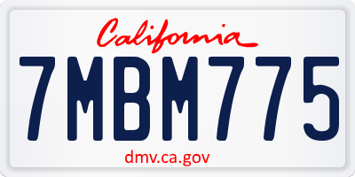 CA license plate 7MBM775
