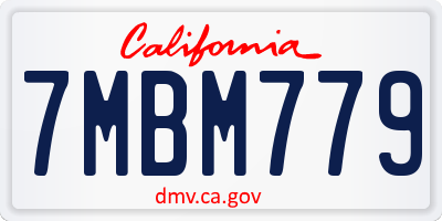CA license plate 7MBM779
