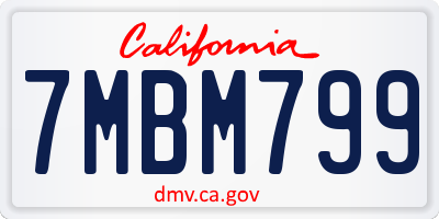 CA license plate 7MBM799