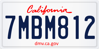 CA license plate 7MBM812