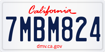 CA license plate 7MBM824