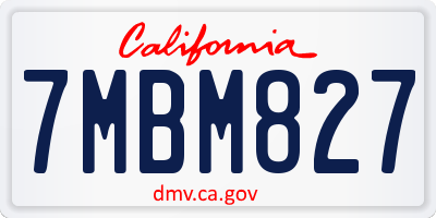 CA license plate 7MBM827