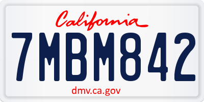CA license plate 7MBM842