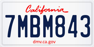 CA license plate 7MBM843