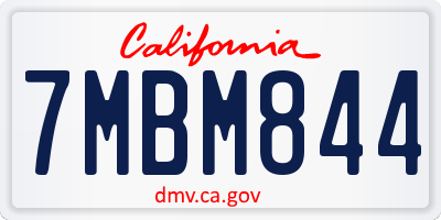 CA license plate 7MBM844