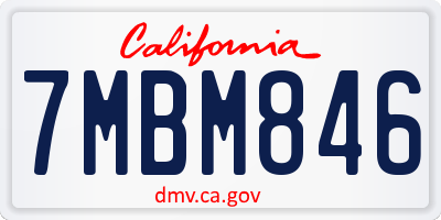 CA license plate 7MBM846