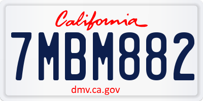 CA license plate 7MBM882
