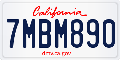 CA license plate 7MBM890