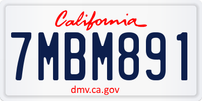CA license plate 7MBM891
